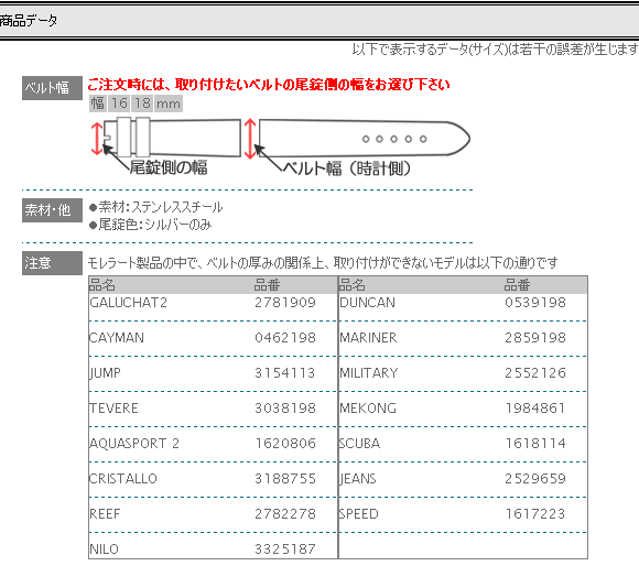 腕時計用ベルト【モレラート】deplojante2(ディプロヤンテ)スペック