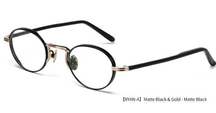 ミスタージェントルマン RYAN-B ブラックとゴールドのコンビ クラシックなオーバル＆ボストン型