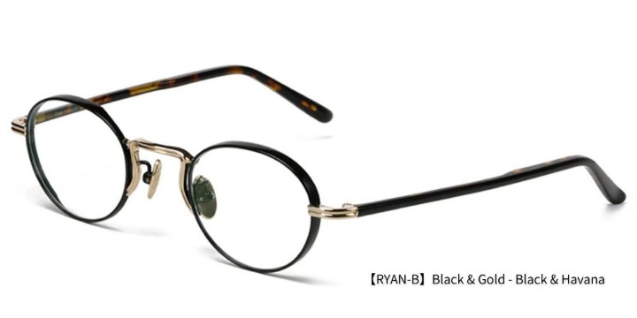 ミスタージェントルマン RYAN-B ブラックとゴールドのコンビ クラシックなオーバル＆ボストン型