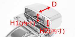 プッシュ式type2Dバックルサイズ図